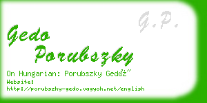 gedo porubszky business card